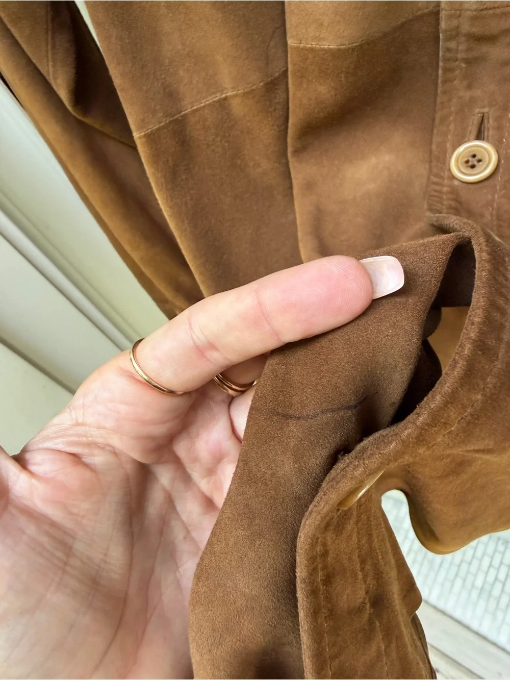 Vintage Polo Jeans Co Ralph Lauren Brown Genuine Suede Leather Overshirt Jacket